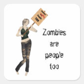 Zombie Pin Up Meisje Protest I Stickers (Voorkant)