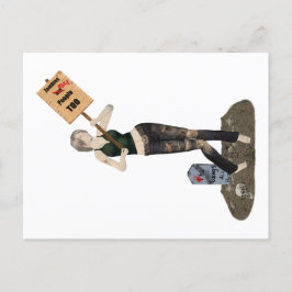 Zombie Pin Up Meisje Protest II Briefkaart