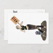 Zombie Pin Up Meisje Protest II Briefkaart (Voorkant / Achterkant)