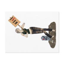 Zombie Pin Up Meisje Protest II Briefkaart