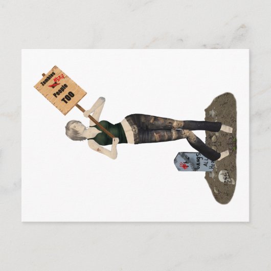 Zombie Pin Up Meisje Protest II Briefkaart (Voorkant)