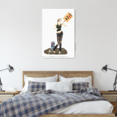 Zombie Pin Up Meisje Protest II Canvas Print (Insitu (Slaapkamer))
