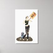 Zombie Pin Up Meisje Protest II Canvas Print (Voorkant)