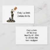 Zombie Pin Up Meisje Protest II Contact Kaart Visitekaartje (Voorkant / Achterkant)