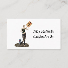 Zombie Pin Up Meisje Protest II Contact Kaart Visitekaartje