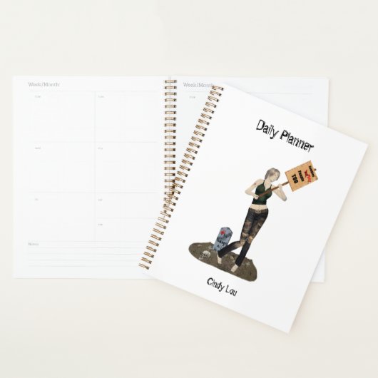 Zombie Pin Up Meisje Protest II Dagelijkse Planner (Display)