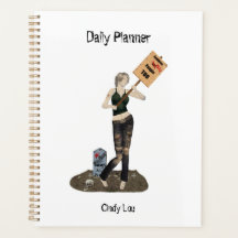 Zombie Pin Up Meisje Protest II Dagelijkse Planner