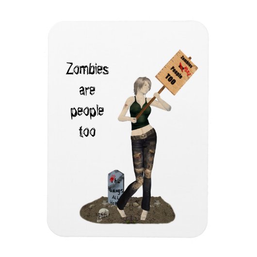 Zombie Pin Up Meisje Protest II Flexibele Magneet (Verticaal)