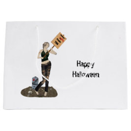 Zombie Pin Up Meisje Protest II Gift Bag Groot Cadeauzakje