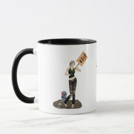 Zombie Pin Up Meisje Protest II Koffie Mok