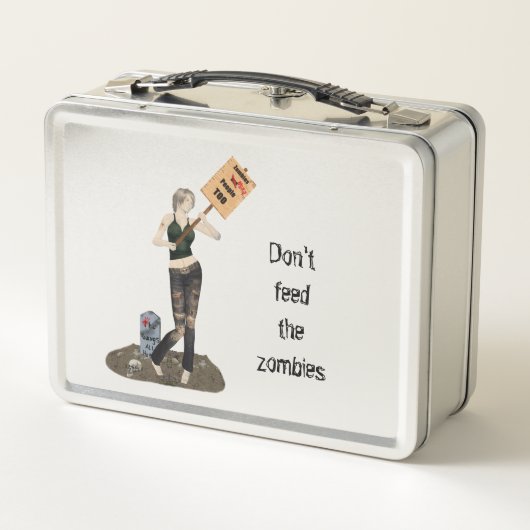 Zombie Pin Up Meisje Protest II Lunch Box (Achterkant)