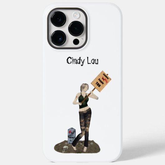 Zombie Pin Up Meisje Protest II Mobiele Telefoon C Case-Mate iPhone Case (Achterkant)