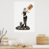 Zombie Pin Up Meisje Protest II Poster (Keuken)
