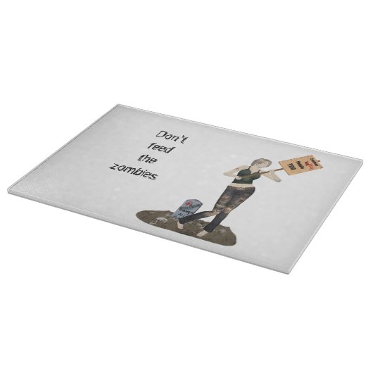 Zombie Pin Up Meisje Protest II Snijplank (Hoek)