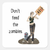 Zombie Pin Up Meisje Protest II Stickers (Voorkant)