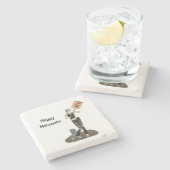 Zombie Pin Up Meisje Protest II Stone Onderzetter (Zijkant)