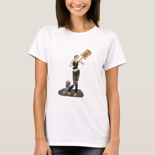 Zombie Pin Up Meisje Protest II Vrouw T-shirt (Voorkant)