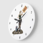 Zombie Pin Up Meisje Protest II Wandklok (Hoek)