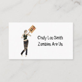 Zombie Pin Up Meisje Protest Ik Contact Kaart Visitekaartje