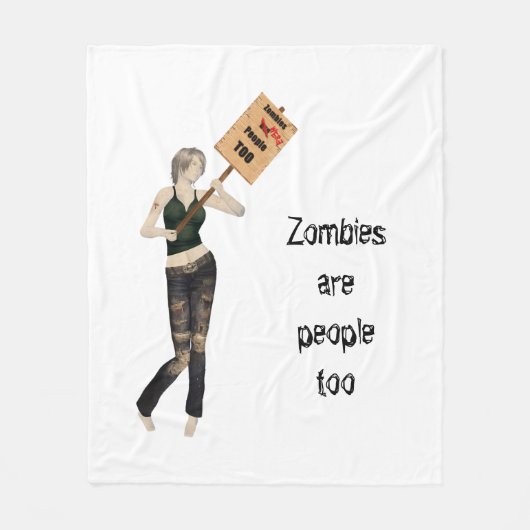 Zombie Pin Up Meisje Protest In Fleece Deken (Voorkant)