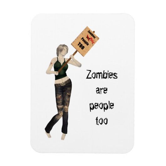 Zombie Pin Up Meisje Protest In Flexibele Magneet (Verticaal)