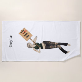 Zombie Pin Up Meisje Protest In Strand Handdoek