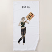 Zombie Pin Up Meisje Protest In Strand Handdoek (Voorkant)