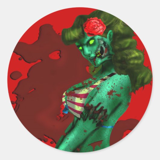 Zombie Pin-up Sticker (Voorkant)