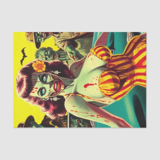 Zombie Pin-up Tissuepapier (Voorkant)