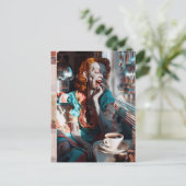 Zombie Pin-Up V Briefkaart (Staand voorkant)