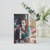 Zombie Pin-Up VI Briefkaart (Staand voorkant)