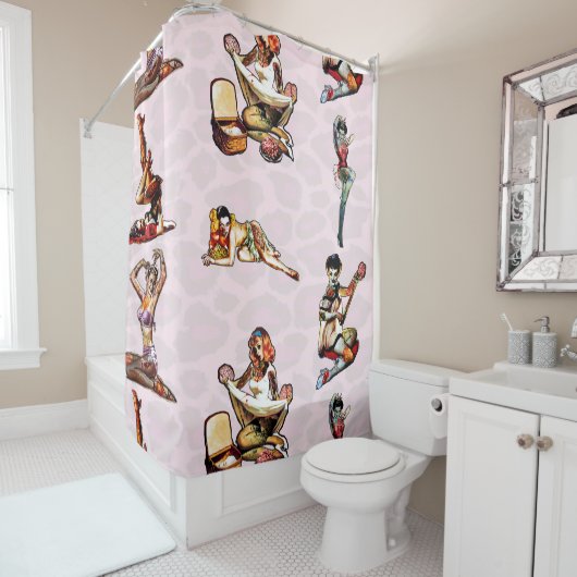 Zombie Pin Ups Douchegordijn (In situ)