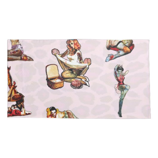 Zombie Pin Ups Kussensloop (Achterkant)