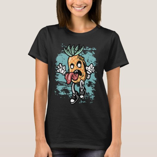 Zombie Pineapple Graphic Zombie Halloween Costume T-shirt (Voorkant)
