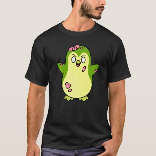 Zombie Pinguïn Halloween Dier Schattig Monster Gra T-shirt (Voorkant)