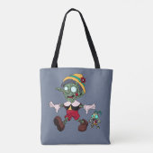 Zombie Pinocchio & Cricket Tote Bag (Achterkant)