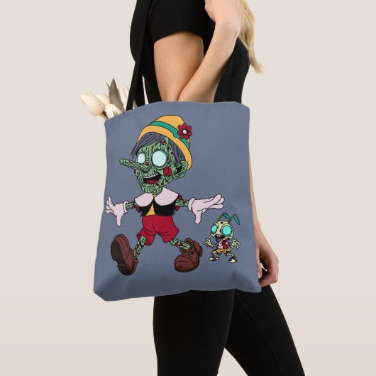 Zombie Pinocchio & Cricket Tote Bag (Dichtbij)