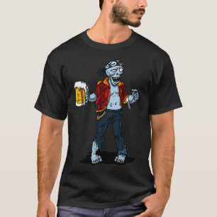 Zombie Piraat Bier Halloween Feest T-shirt