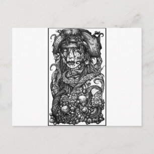 Zombie Pirate Girl Briefkaart