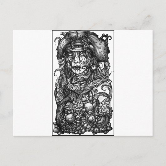 Zombie Pirate Girl Briefkaart (Voorkant)