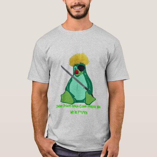 Zombie-Pirate-Ninja-Clown-Penguin, Zombie-Pirat... T-shirt (Voorkant)