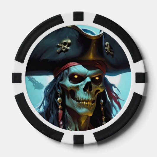 Zombie Pirate Poker Chip (Voorkant)