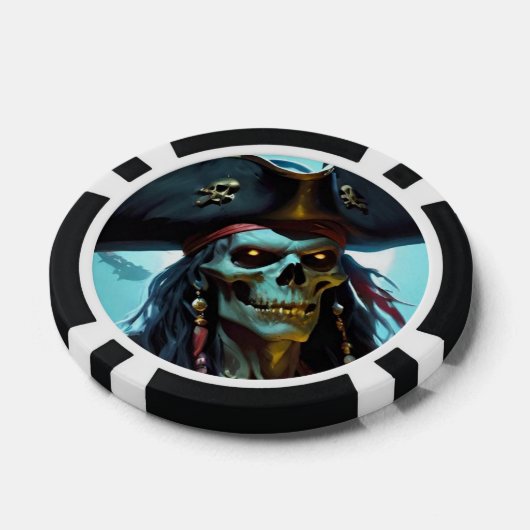 Zombie Pirate Poker Chip (Enkel)