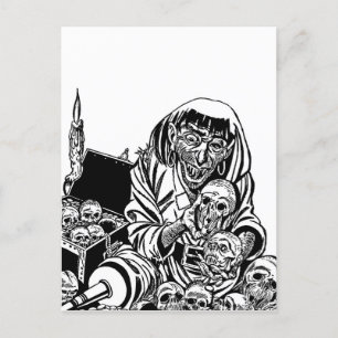 zombie pirate schat monster horror kunst briefkaart