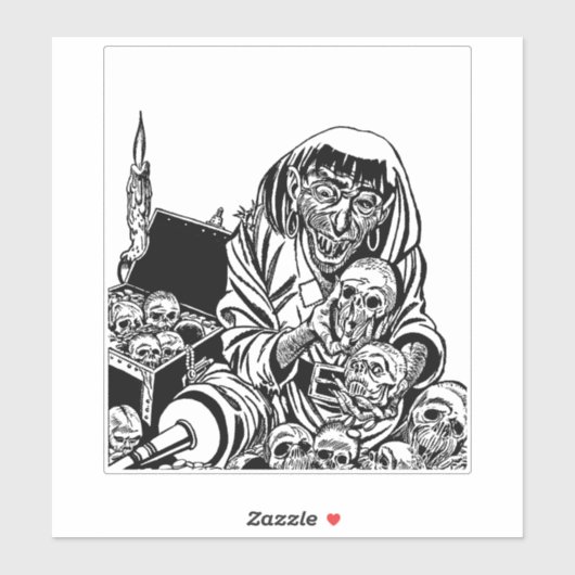 zombie pirate schat monster horror kunst sticker (Vel)