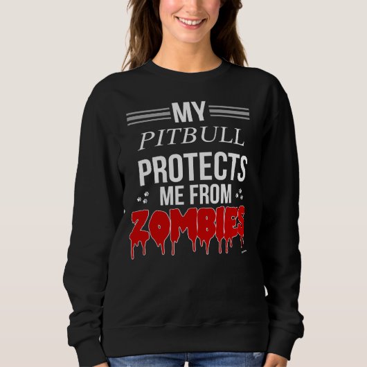 Zombie Pitbull voor eigenaar van Pitbull Trui (Voorkant)