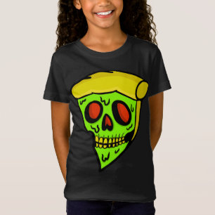 Zombie Pizza Halloween Scary Skelet Skull T-shirt