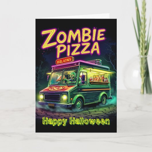 Zombie pizza in uw buurt op Halloween! Kaart (Voorkant)