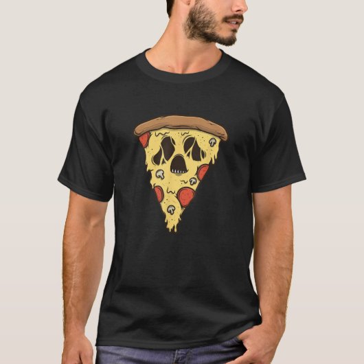 Zombie Pizza Slice Cartoon T-shirt (Voorkant)