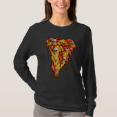 Zombie Pizza Slice Skulls Skeleton Pizza Halloween T-shirt (Voorkant)